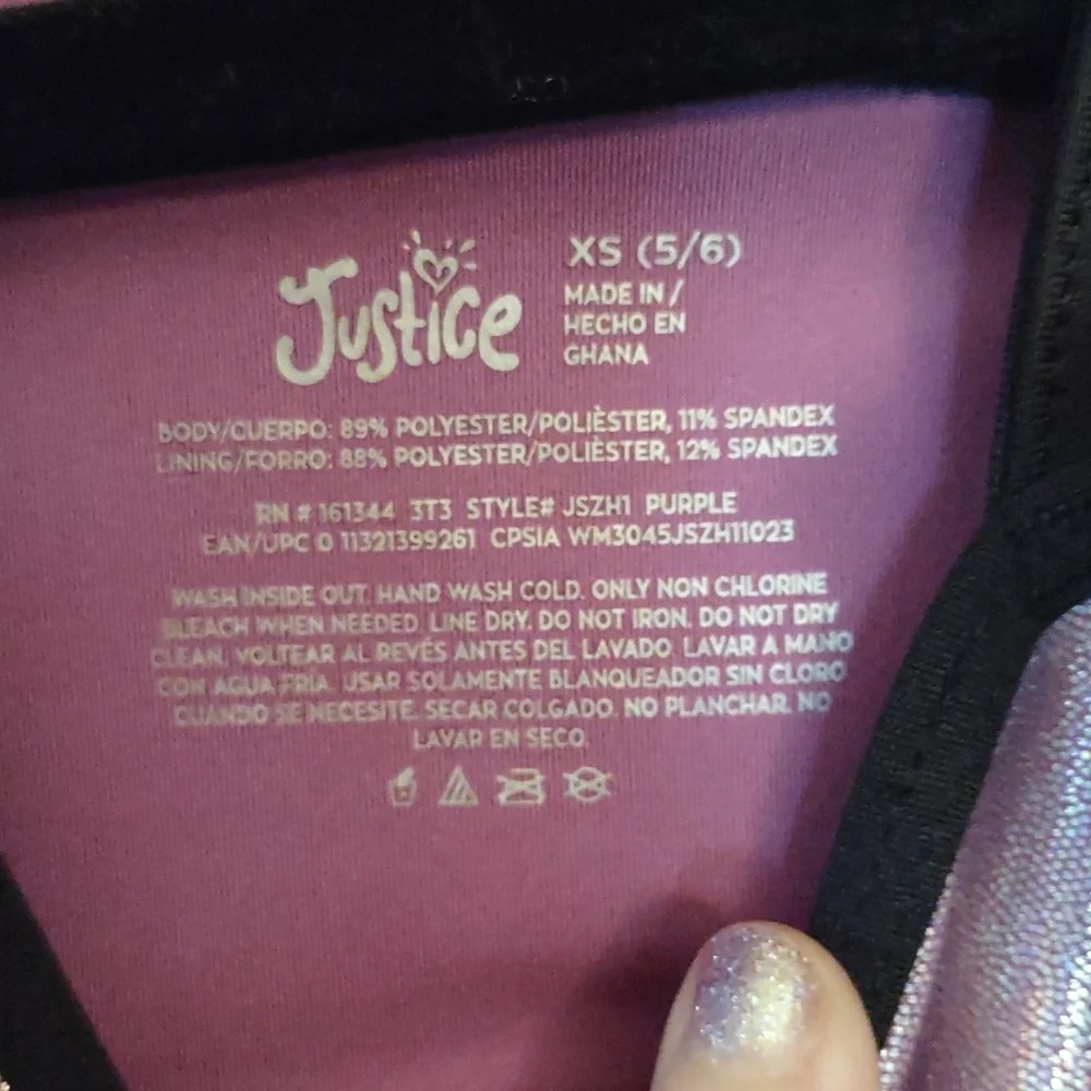 Justice Iridescent Purple 5/6 and Cat&Jack Pink Dance Leotard 6 EUC Girls